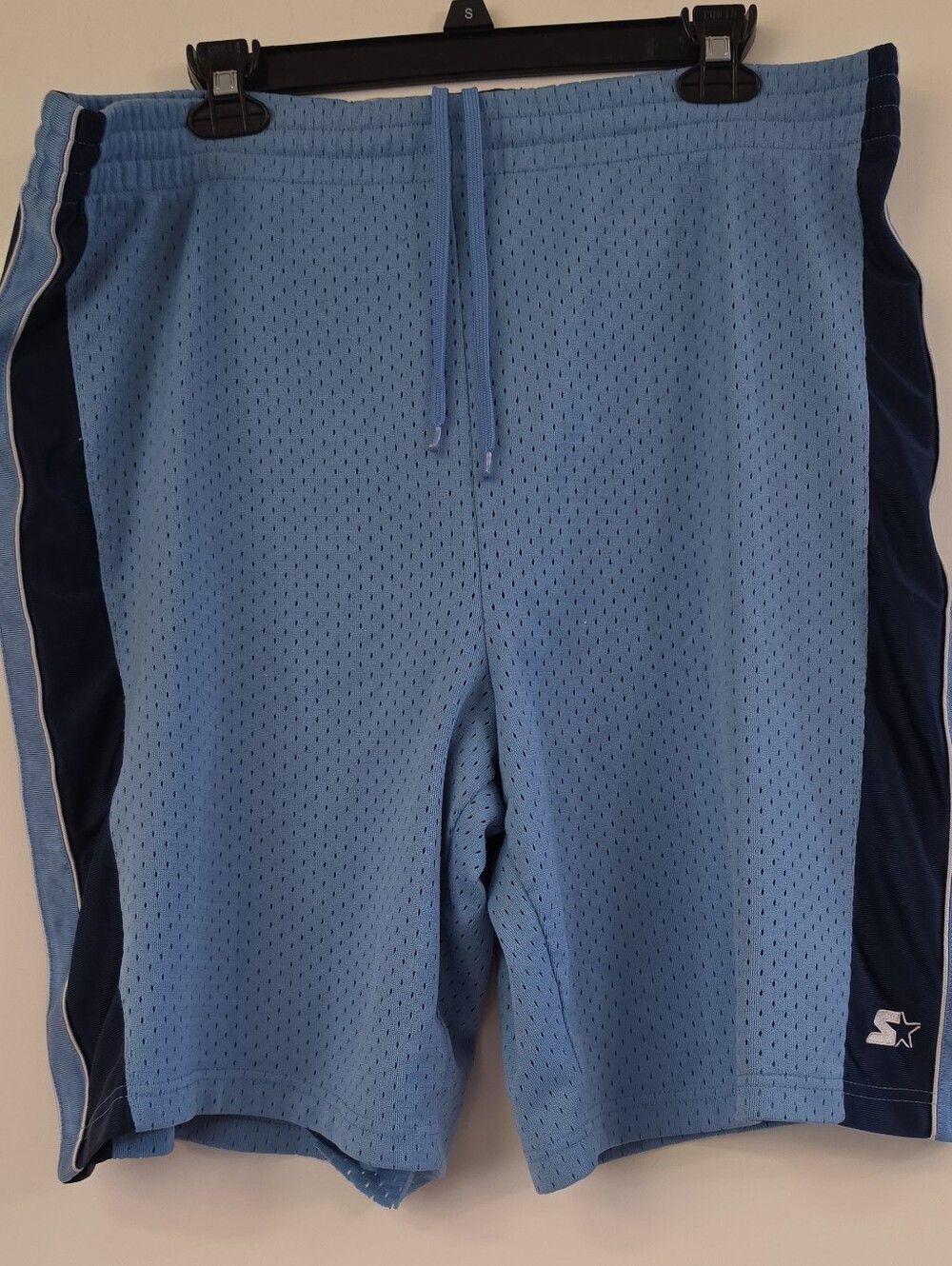 Light Blue Starter Athletic Mesh Shorts with Navy Panels